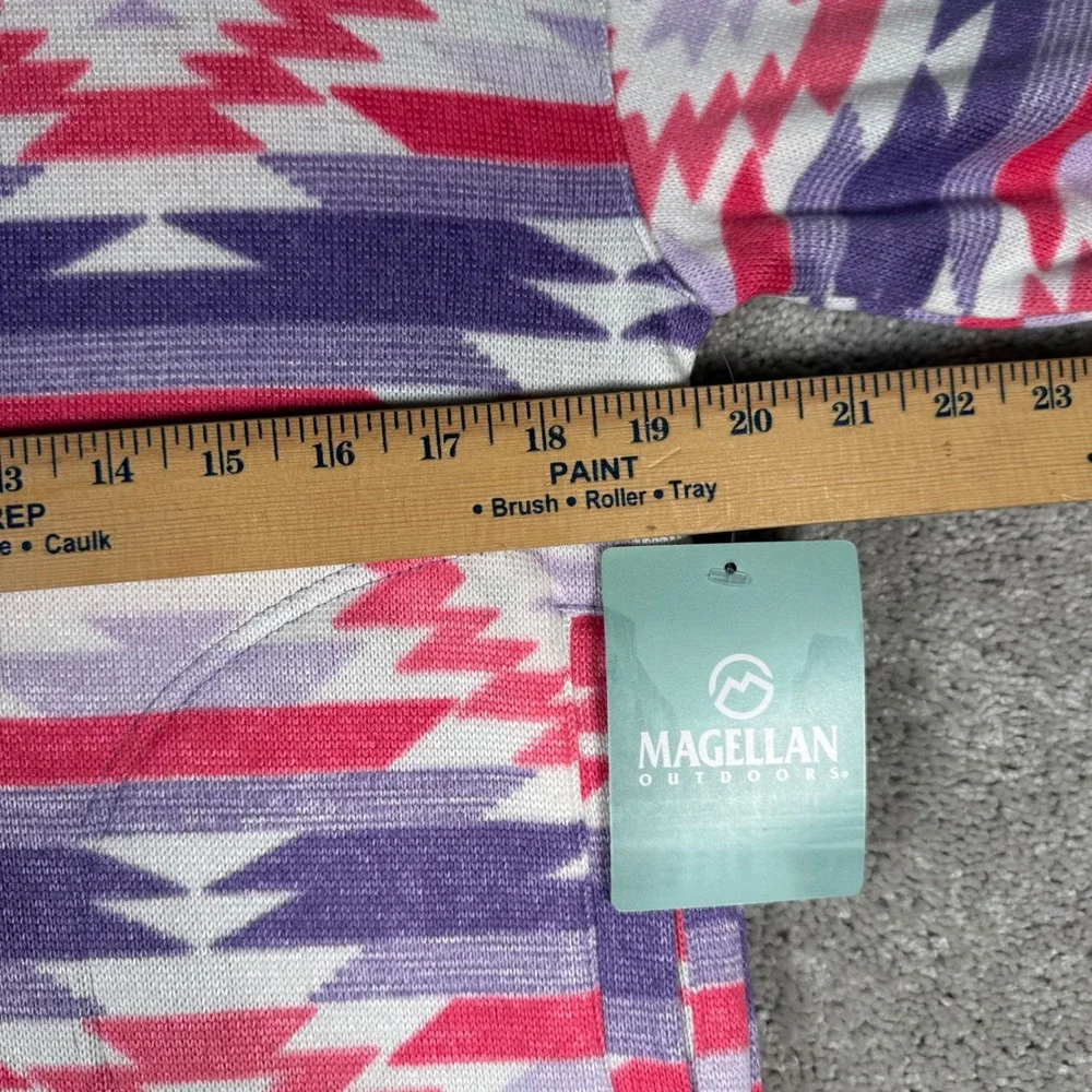 NWT Magellan Outdoors Girls 12-14 Aztec Fleece Pullover Pink Purple Southwestern